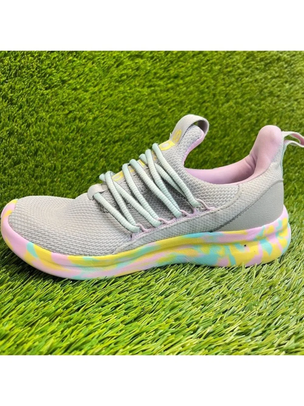 Adidas Lite Racer Adapt 7.0 Girls Size 4.5Y Gray Running Athletic Shoes Sneakers